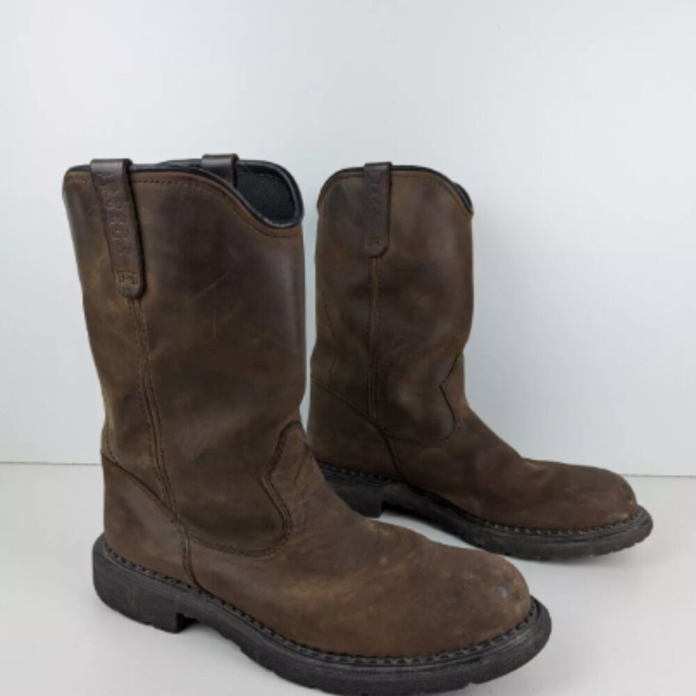 Red Wing Pecos Boots Mens Size 14 B Brown Leather Steel Toe Work Boots USA 2270